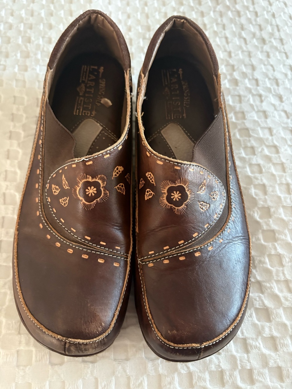 L’Artiste Spring Step Burbank clogs Euro 42 (11/11.5) brown leather slip on